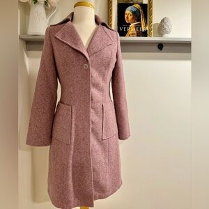 Long Fitted Pink Coat- Ming Mei, Size XS